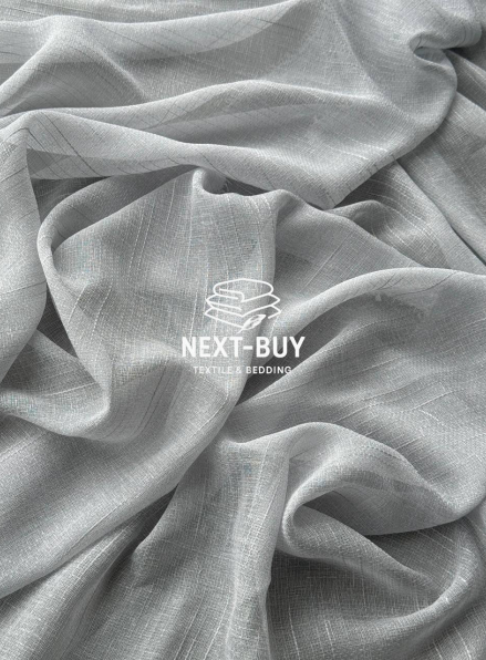 Тюль сірий льон однотоний Linen Grey Breeze Туреччина