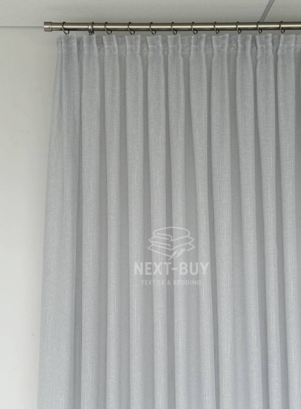 Тюль сірий льон однотоний Linen Grey Breeze Туреччина