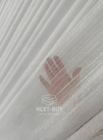 Тюль льон білий з люрексовою ниткою Blue Shade Туреччина