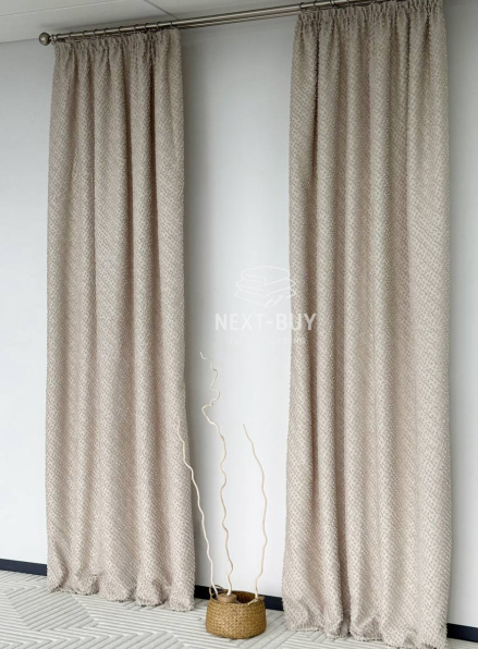 Штора Blackout Beige з 3D структурою “Coffee Beans” (Туреччина)