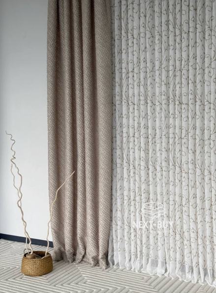 Штора Blackout Beige з 3D структурою “Coffee Beans” (Туреччина)