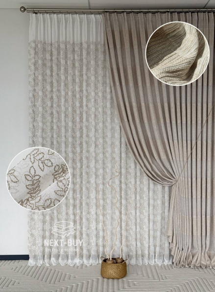 Фактурна тюль-штора Milano Harmony Coffee & Beige Італія