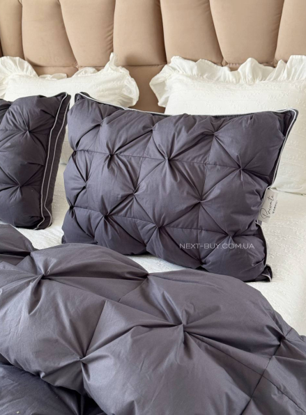 Private lux антиалергенна ковдра-покривало 230×250 2 структуровані наволочки 50х70