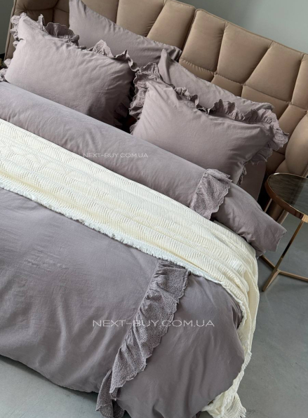 Постільна білизна Romantica antrasit євро 200х220 jacquard