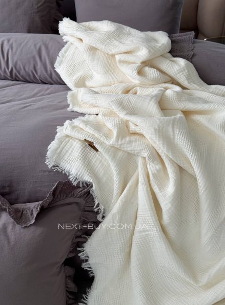 Муслінове покривало Saheser Oscar krem  євро Туреччина