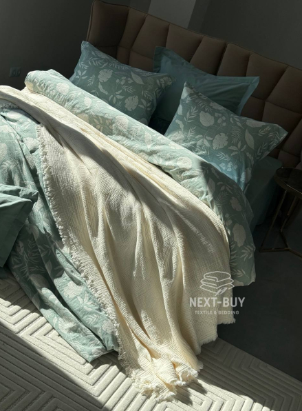 Муслінове покривало Saheser Oscar krem  євро Туреччина