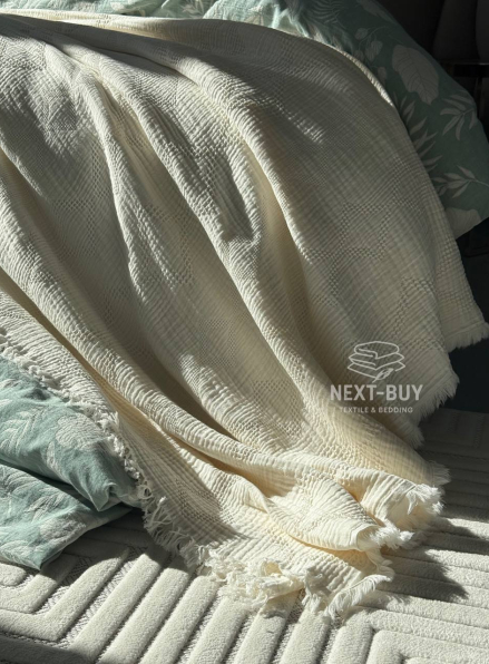 Муслінове покривало Saheser Oscar krem  євро Туреччина