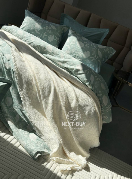 Муслінове покривало Saheser Oscar krem  євро Туреччина