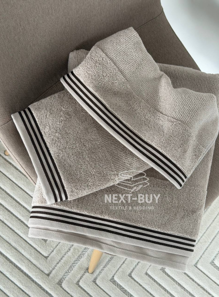 Набор махровых полотенец Puraligne Beige Soft Cotton Maison D’or | бежевый | 100% хлопок | 3 полотенца Premium Gift Set