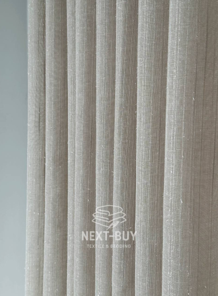 Тюль Coffee Glow Lurex – коричневий льон з люрексовою ниткою Туречинна