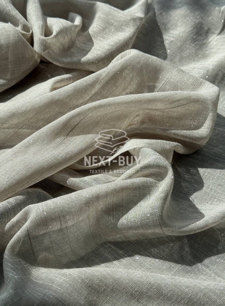 Тюль Coffee Glow Lurex – коричневий льон з люрексовою ниткою Туречинна