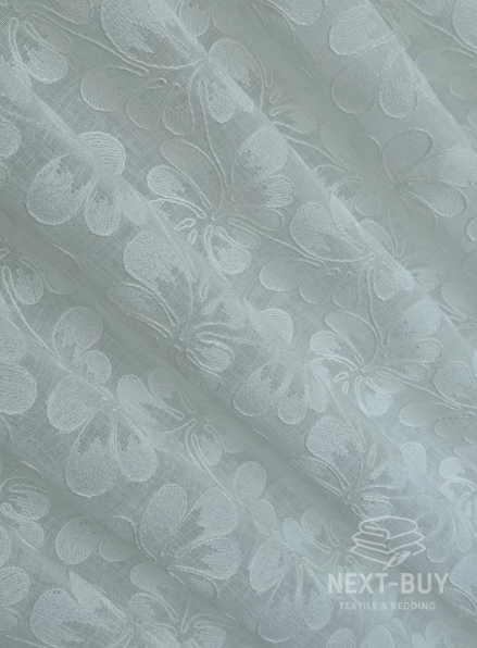 Тюль білий льон з квітковою вишивкою Pure Blossom Sheer Італія