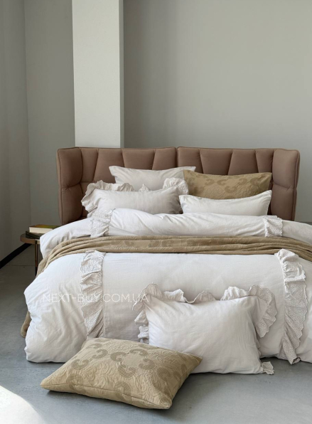 Постільна білизна Romantica bej євро 200х220 jacquard