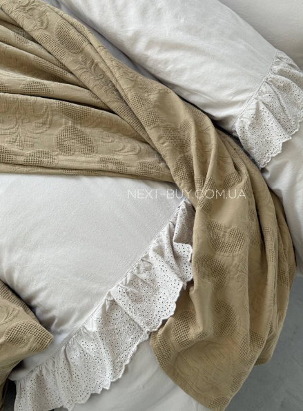 Постільна білизна Romantica bej євро 200х220 jacquard