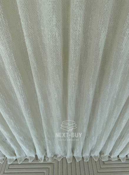 Тюль Boho Cream Linen Flow – фактурний льон-сітка (Італія)