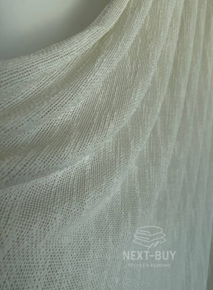 Тюль Boho Cream Linen Flow – фактурний льон-сітка (Італія)