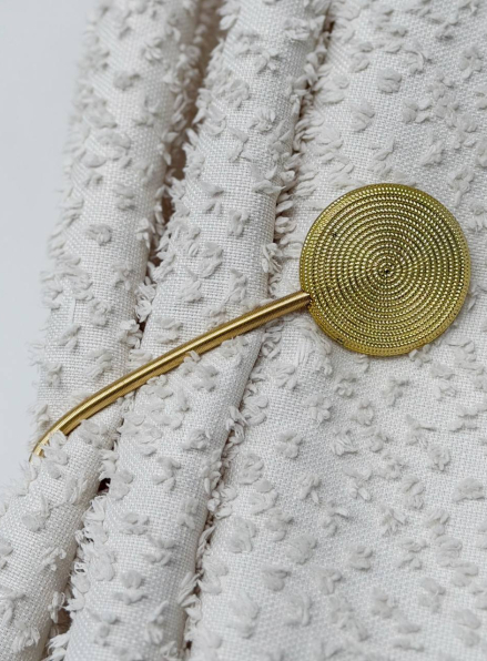 Магніт підхоплювач для штор круглий, золотистий Туреччина