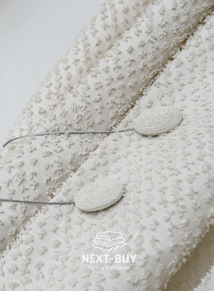 Магніт-підхват для штор овальний на тросі, кремовий Туречинна