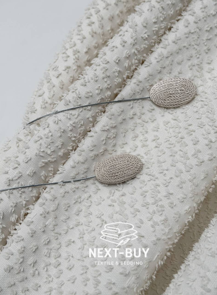 Магніт-підхват для штор овальний на тросі, бежевий Туречинна