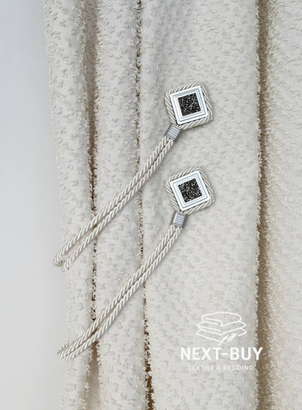 Магнітний підхват для штор на тросі у відтінку айворі (ivory) Туречинна