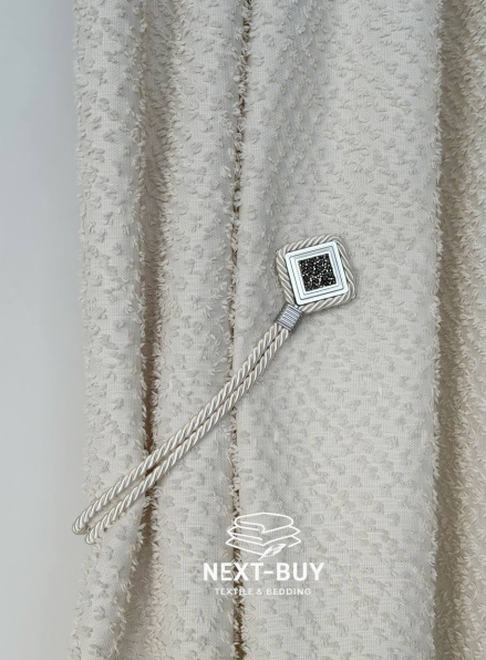 Магнітний підхват для штор на тросі у відтінку айворі (ivory) Туречинна