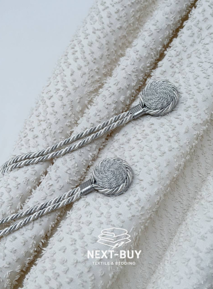 Магнітний підхват для штор сірий з круглою брошкою Туречинна