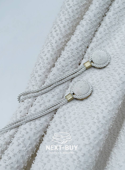 Магнітний підхват для штор кремовий з круглою брошкою Туречинна