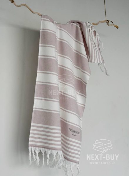 Рушник бавовна з бахромою Maison D’or PRIMAVERA Lilac White 50×100 см
