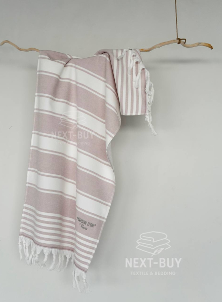 Рушник бавовна з бахромою Maison D’or PRIMAVERA Lilac White 50×100 см