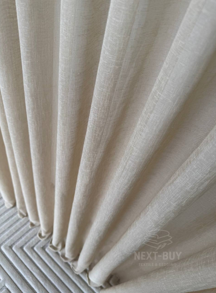 Бежевий тюль з льону Beige Cloud Veil Туреччина