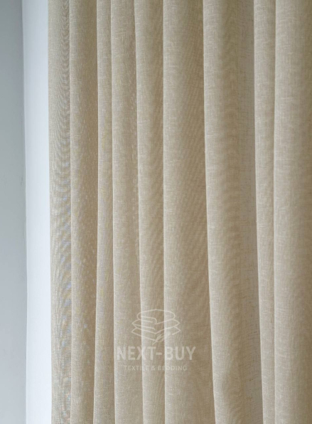 Бежевий тюль з льону Beige Cloud Veil Туреччина
