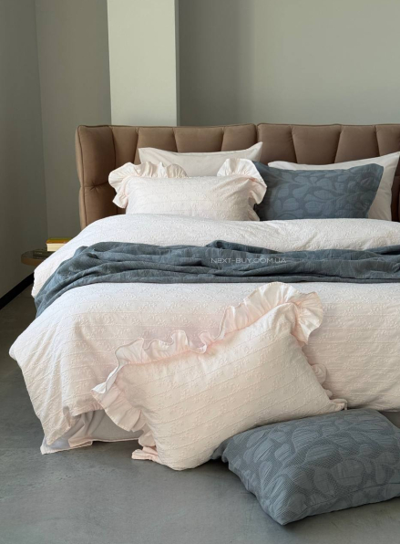 Жакардове покривало з наволочками Saheser Bambi gri  євро Туреччина