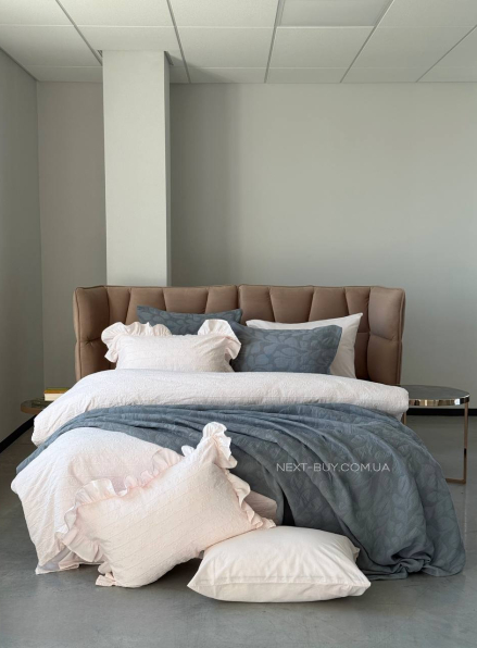 Жакардове покривало з наволочками Saheser Bambi gri  євро Туреччина