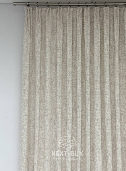 Тюль фактурний льон сітка бежевий Boho Linen Flow Beige-Cream Італія