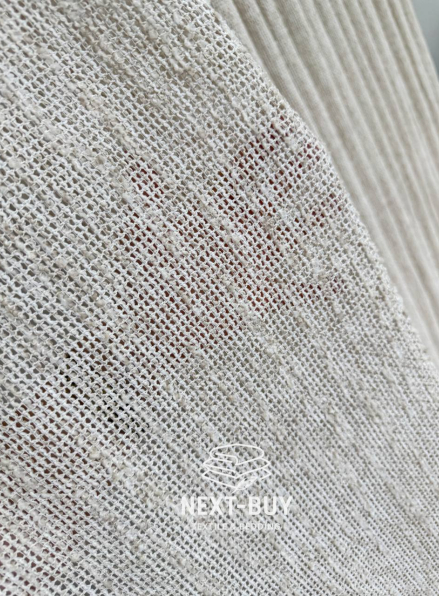 Тюль фактурний льон сітка бежевий Boho Linen Flow Beige-Cream Італія