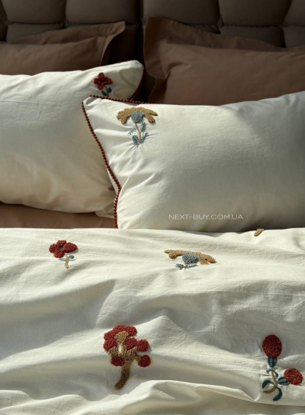 Постільна білизна Saheser Zaira євро 200х220 бавовна з вишивкою