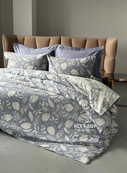 Постільна білизна Saheser Lusso Lacivert євро 200х220 jacquard