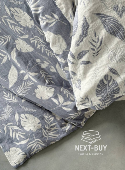 Постільна білизна Saheser Lusso Lacivert євро 200х220 jacquard