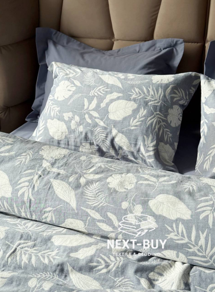 Постільна білизна Saheser Lusso Lacivert євро 200х220 jacquard