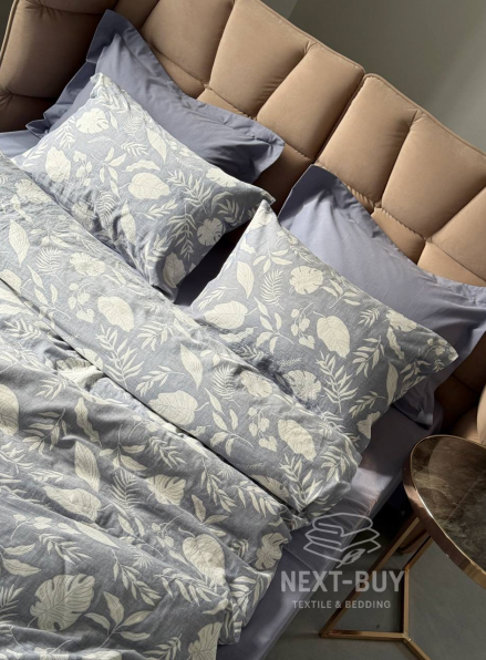 Постільна білизна Saheser Lusso Lacivert євро 200х220 jacquard