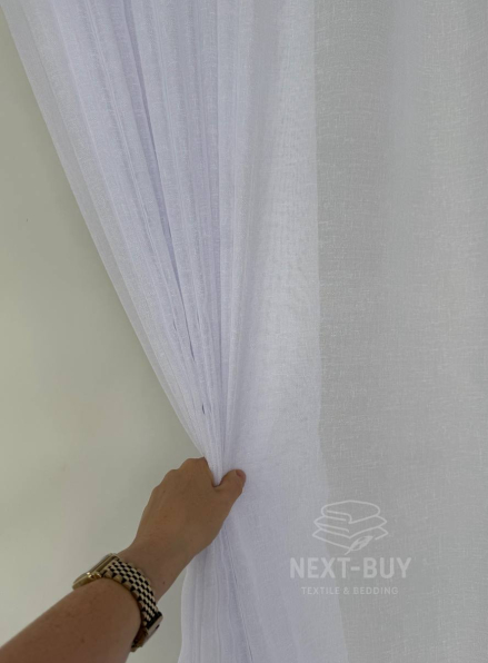 Тюль Linen Sofia Veil — білий льон преміум якості, Туреччина