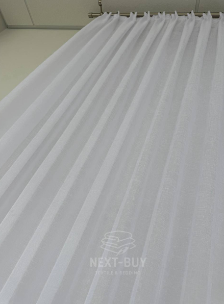 Тюль Linen Sofia Veil — білий льон преміум якості, Туреччина