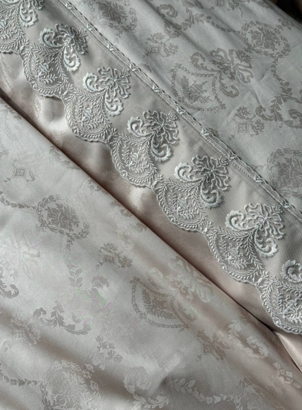Maison D'or Mirabella Dantella beige постільна білизна 200x220см сатин жаккард бежевий