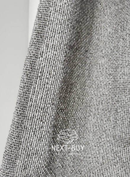 Тюль Boho Linen Flow Grey — сірий льон-сітка, Італія