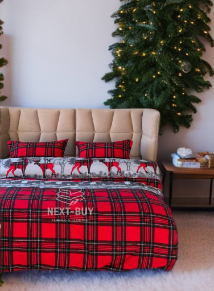 Постільна білизна First Choice Flannel Happiness Red полуторний 160х220