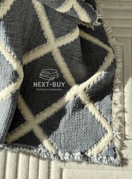 Муслиновое покрывало Sage bloom Antrasit евро Турция