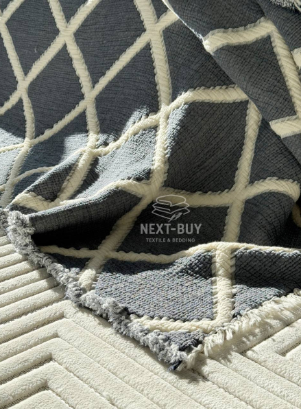 Муслиновое покрывало Sage bloom Antrasit евро Турция