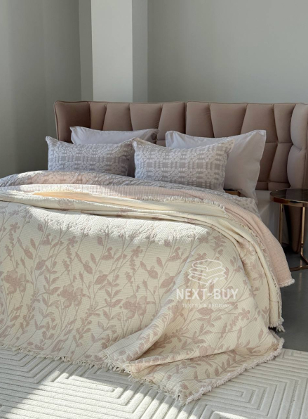 Муслиновое покрывало Misty Garden Pudra евро Турция