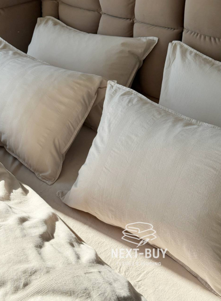 Ексклюзивна постільна білизна Limasso Cassandra Cream 200x220 з вареної бавовни