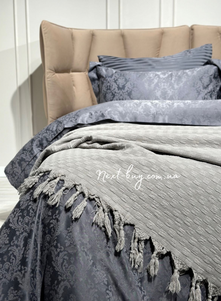 Maison D'or Paris My Favorite плед з бахромою сірий 180х220